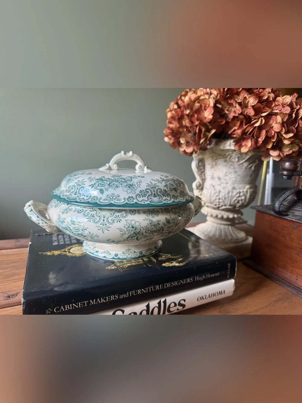 Antique Soup Tureen With Lid, Marked Anclais L-Bertrand Boadeux Made In France,